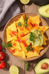 tortilla chip with guacamole