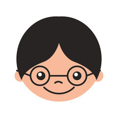 cute boy with glasses character icon vector illustration design