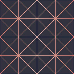 Geometric pattern consisting of lines. Trendy Copper Metallic look.