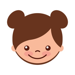 cute girl character icon vector illustration design