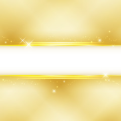 Obraz premium Golden vector background with stars and glitter.