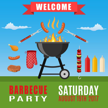 Bbq Or Barbecue Party Invitation