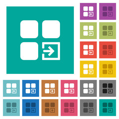 Import component square flat multi colored icons