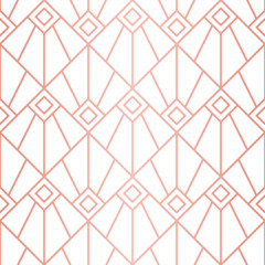 Geometric pattern consisting of lines. Trendy Copper Metallic look.