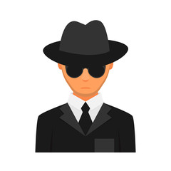 Detective icon in flat style