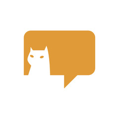 Chat icon. Cat. Isolated. White background.