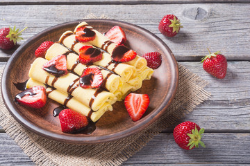 Pancakes with strawberry