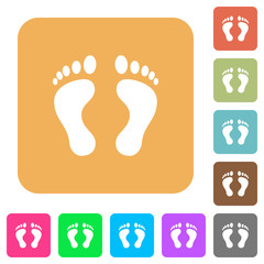 Human Footprints rounded square flat icons