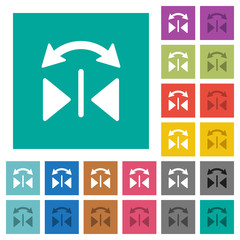 Horizontal flip square flat multi colored icons