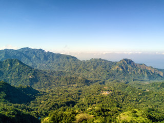 Dramatic valley just  below the Mount Inerie Volcanoe near Bajawa on the Island of East Nusa Tenggara in Indonesia.
