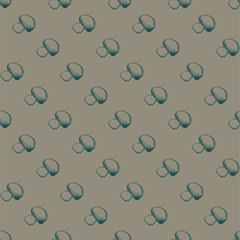 Hand drawn seamless pattern with mushrooms.