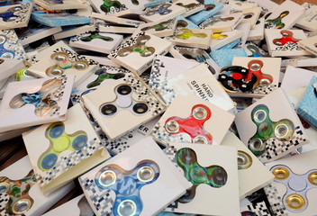 Fiidget spinners for sale at street market
