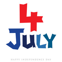 Obraz premium Abstract 4th of July numeral and typography design