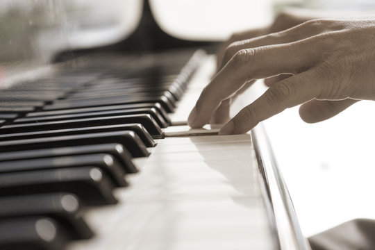 hands of a piano playing guy in a sensitive mood