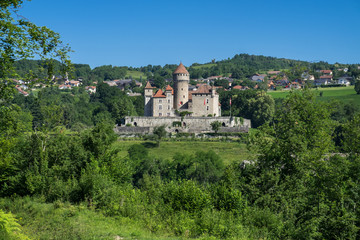 Fototapeta na wymiar The Chateau de Montrottier (Montrottier Castle) near Annecy, Haute Savoie, France