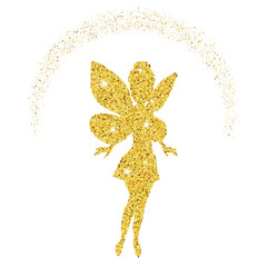 Magical fairy with dust glitters