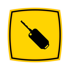 gelbes Schild - Icon - Autoschlüssel
