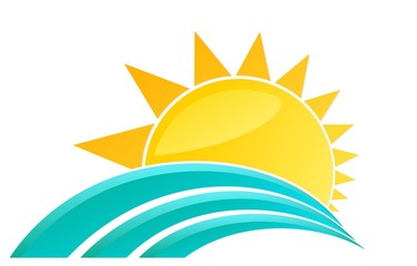 Obraz premium Sun Logo and sea. 