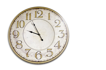 Isolated old wall clock