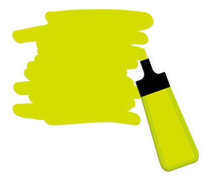 Yellow highlighter pen with yellow area for writing a message.