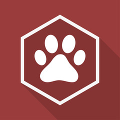 Poly Button mit Schatten - Tier Pfote