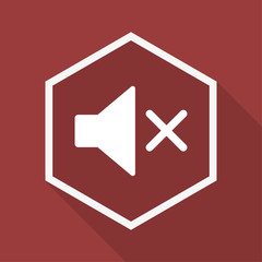 Obraz premium Poly Button mit Schatten - Lautstärke stumm