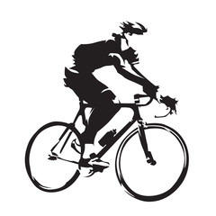 Fototapeta na wymiar Cycling theme, vector silhouette of road cyclist, side view