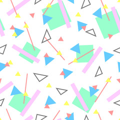 Geometric tribal seamless pattern Memphis trendy style. Vector illustration. Background, texture, textile, fabric