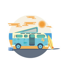 Caravan holidays Illustration vector