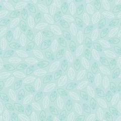 Seamless leaves outline pattern