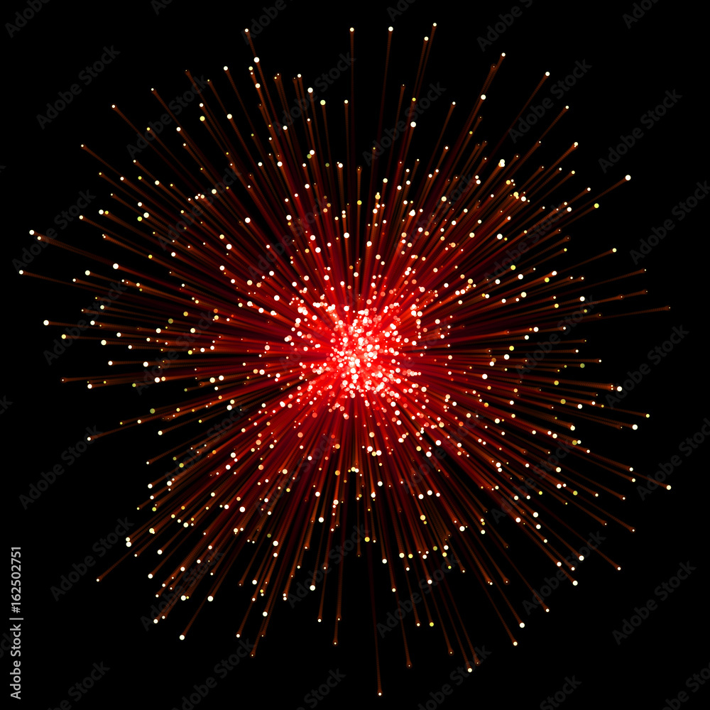Wall mural red light sparkling effect texture with neon line rays background.
