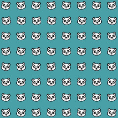 Cute panda face seamless pattern