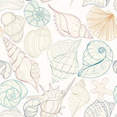 Seashell seamless pattern