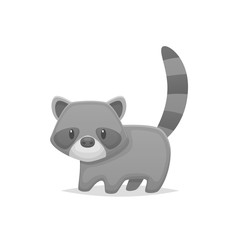 Cute raccoon vector cartoon illustration