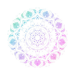 Hand drawn abstract mandala design. Vector oriental round pattern. Coloring book element.