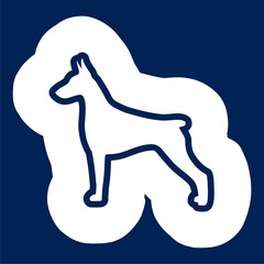 Doberman dog silhouette, side view, vector