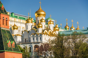 Fototapeta na wymiar Fragment of arhitectural complex of Kremlin in Moscow, Russia.