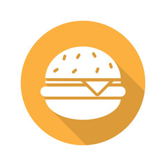 Hamburger flat design long shadow glyph icon