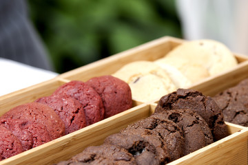 Set of homemade chocolate classic chip cookies.