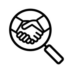 Business partner search linear icon