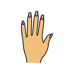 Woman's hand color icon