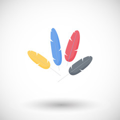 Feathers flat vector icon