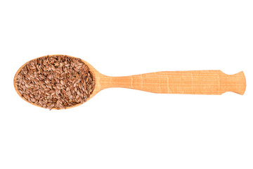 Flax seeds in spoon