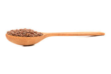 Flax seeds in spoon