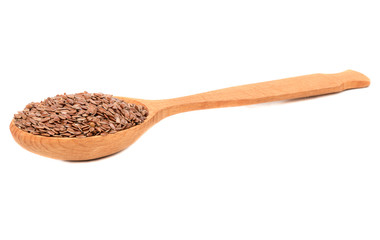 Flax seeds in spoon