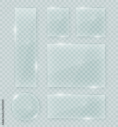 Transparent Vector Glass Square Shape Geometric Crystal Clear