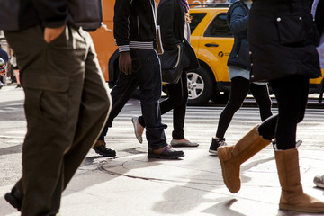 Obraz premium Busy Pedestrian Legs on Street