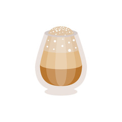 Coffee macchiato in a glass vector Illustration