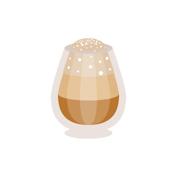 Coffee macchiato in a glass vector Illustration