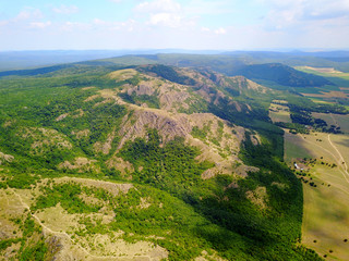 Fototapeta na wymiar Wild balkans wooded mountains aerial view